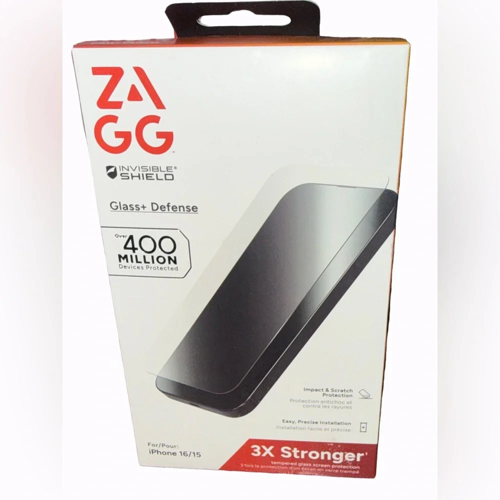 ZAGG InvisibleShield Glass+ Screen Protector for iPhone 16/15 - Clear New in Box
